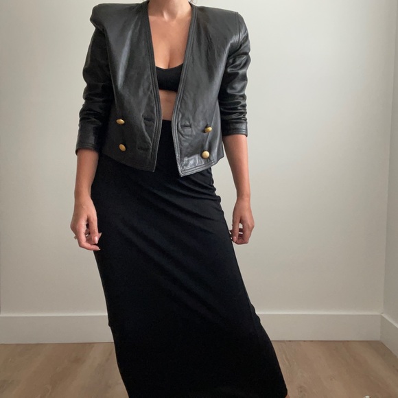 Lord & Taylor cropped leather jacket - Picture 6 of 14